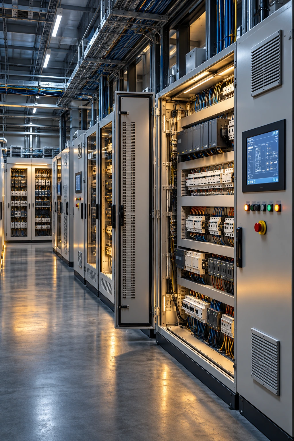 Quadros eléctricos e equipamentos de controlo industrial