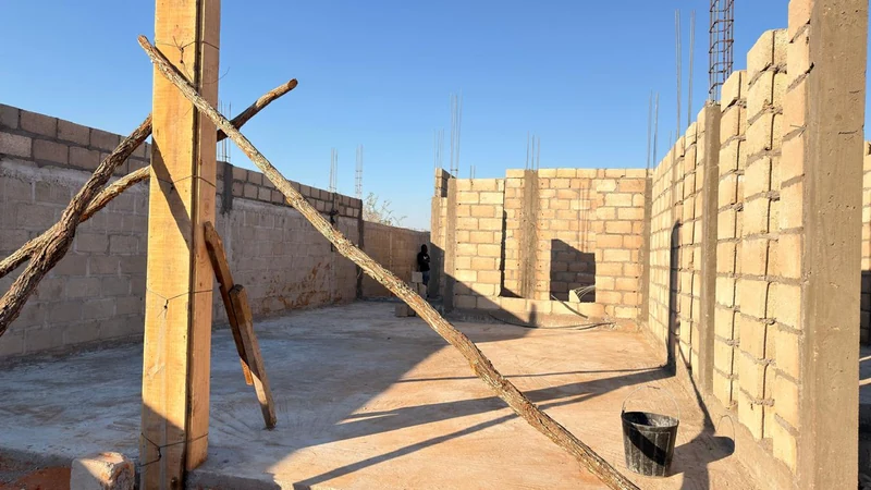 Perspectiva de uma estrutura em construção